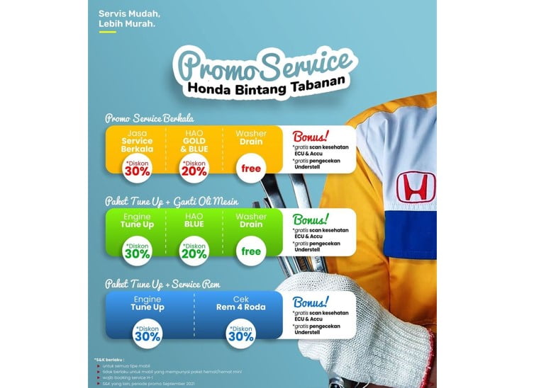 Promo Service Honda Dengan Ekstra Diskon
