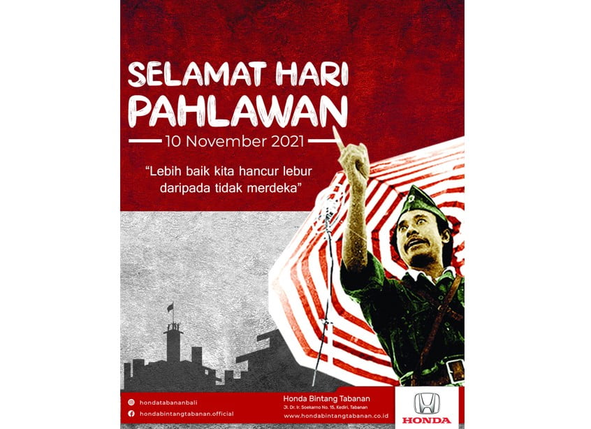 Selamat Hari Pahlawan Honda Bali Denpasar